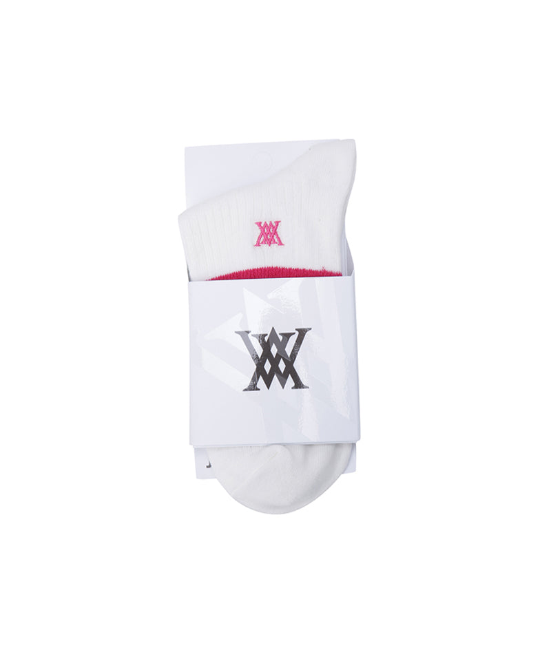 Women's Metal Block Socks - White