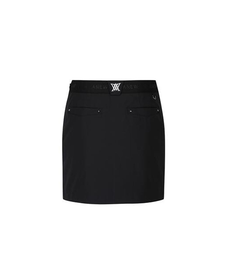 Women's Fleece Incision Point A-Line Skirt - Black