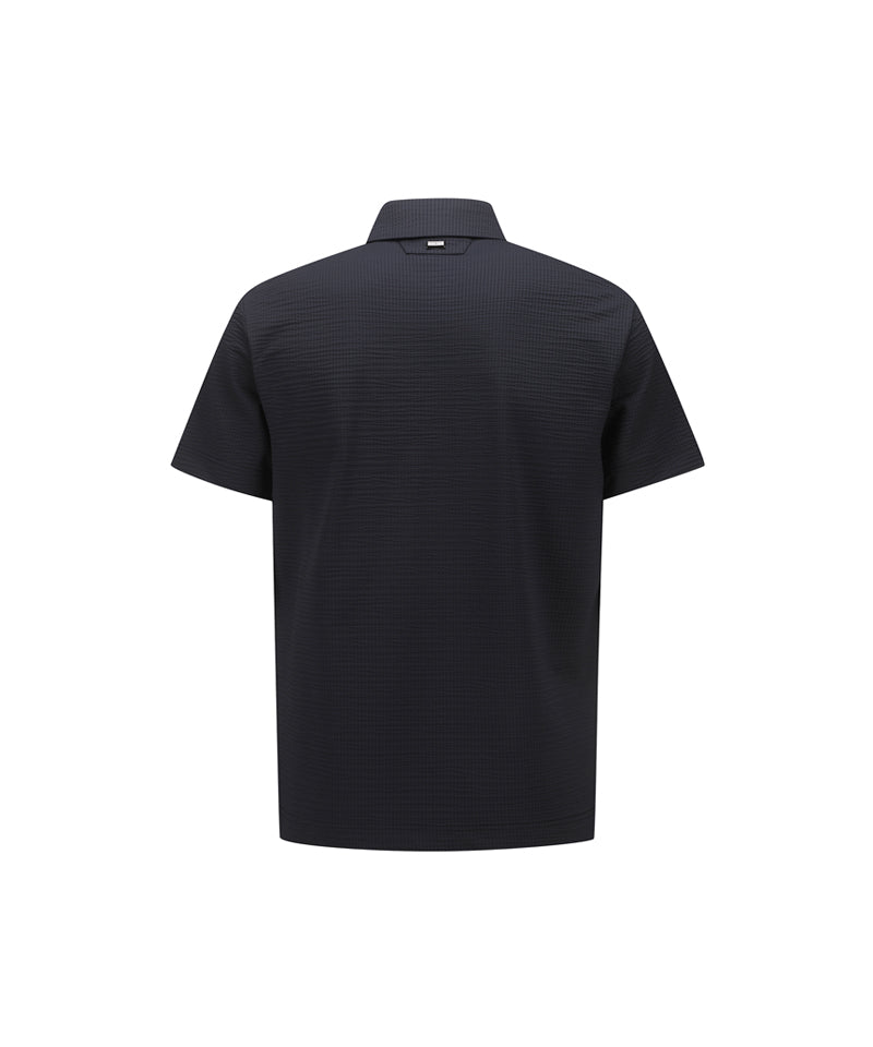 Men's Crack Fabric Short T-Shirt - Black