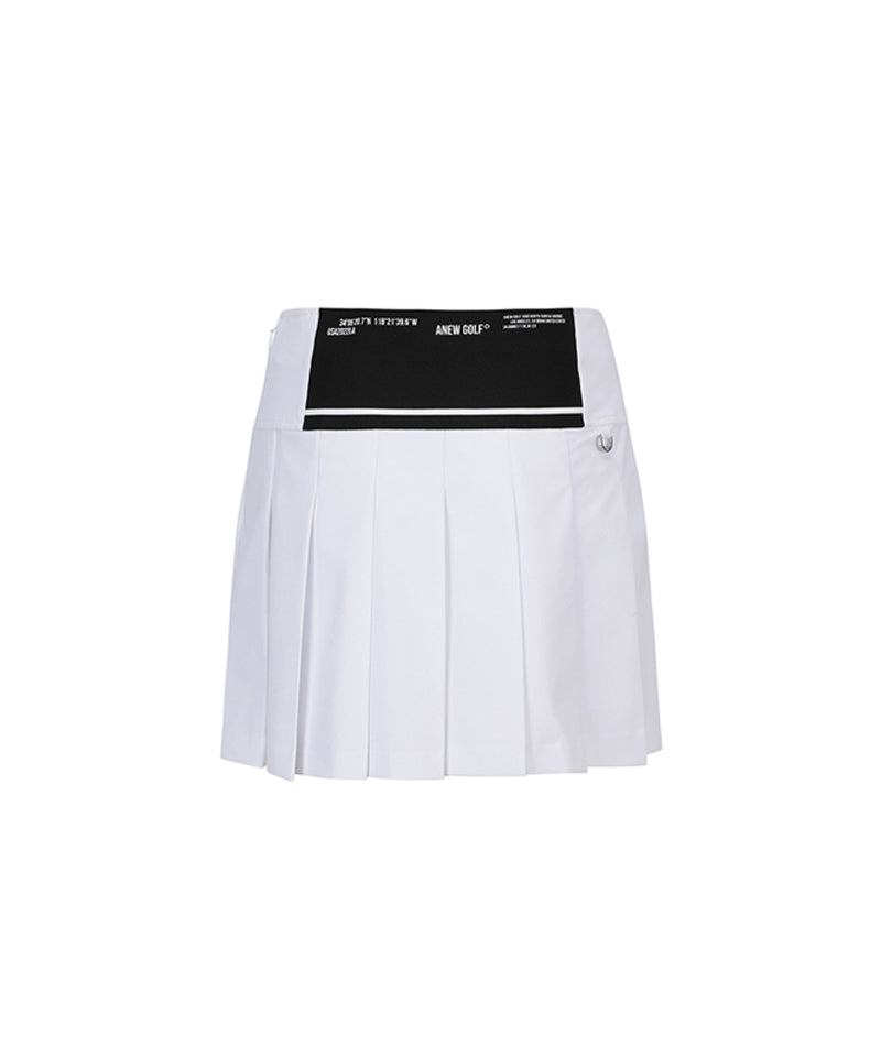 Anew Golf Women's Logo Band Point Pleats Skirt - White