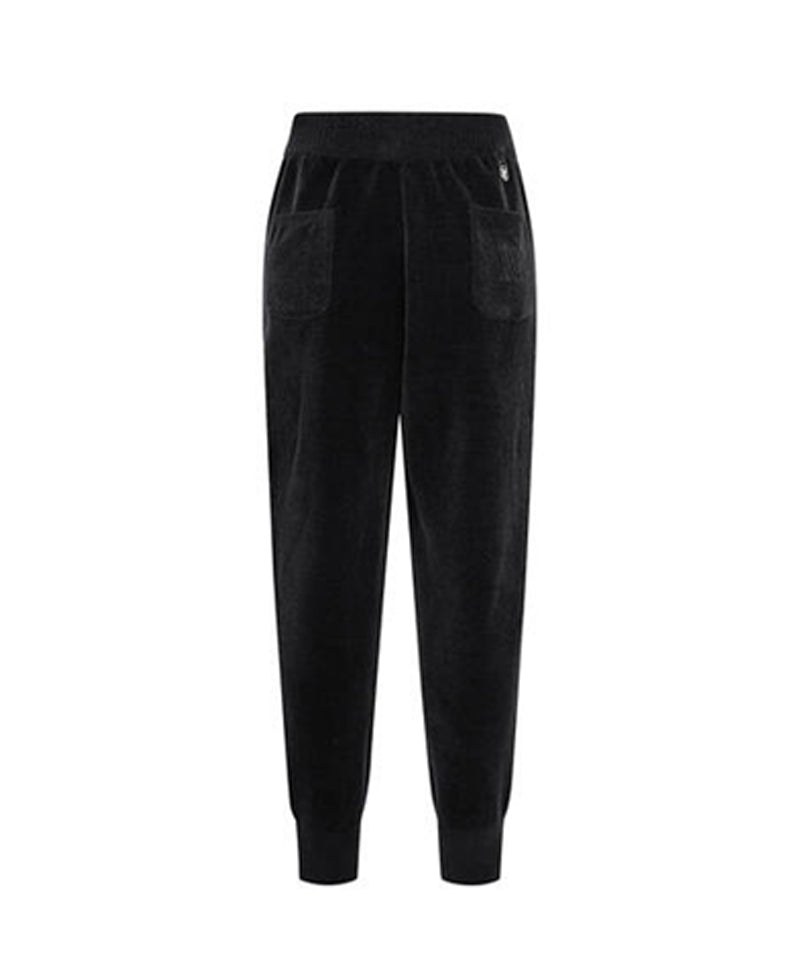 Women's Chenille Knit Jogger Pants - Black