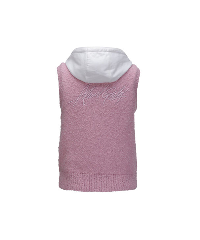 ANEW GOLF Women's Hoodie Knit Zip-Up Vest - Pink