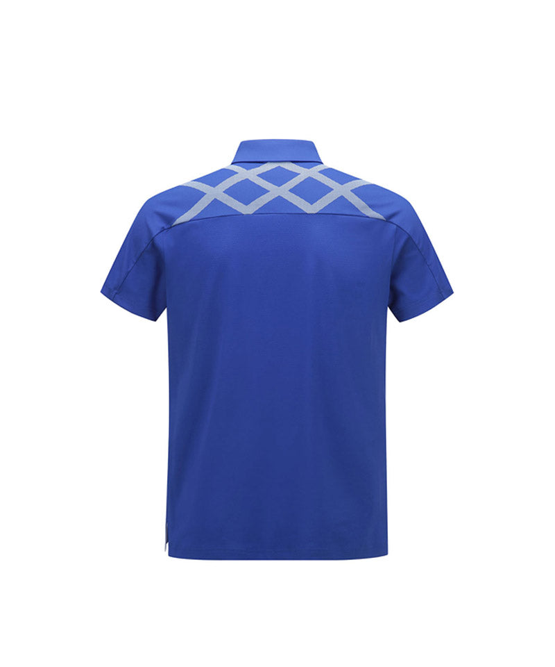 Men Ice Dots Logo Pattern Short T-Shirt - Royal Blue