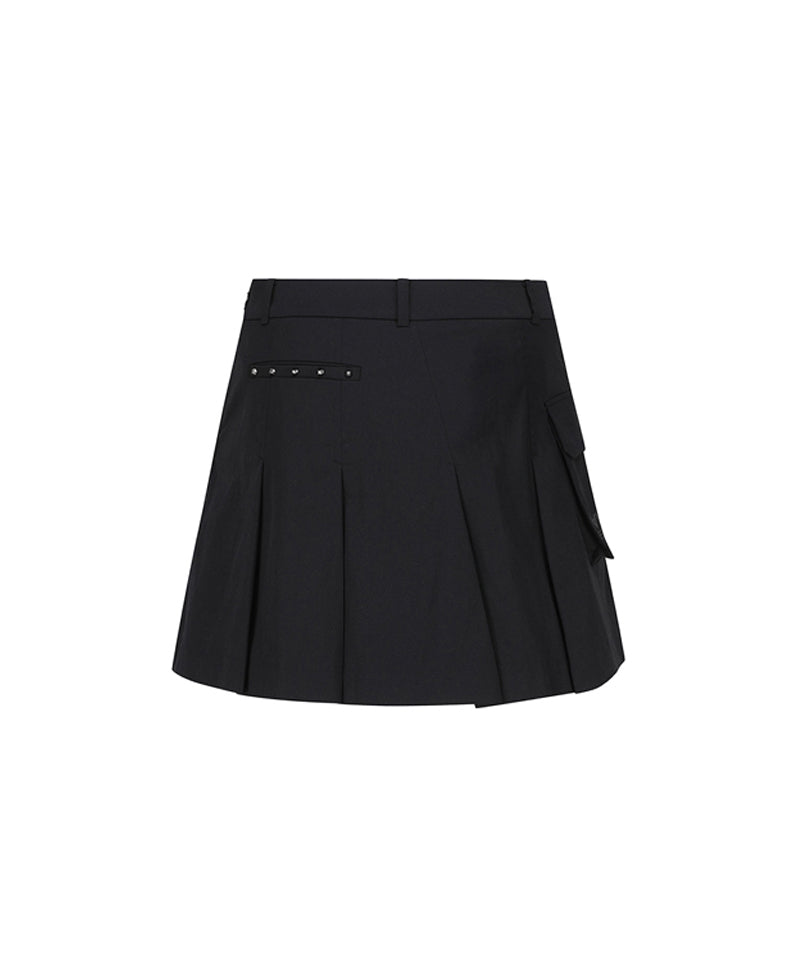 Women's Cargo Pocket Point Skirt - Black