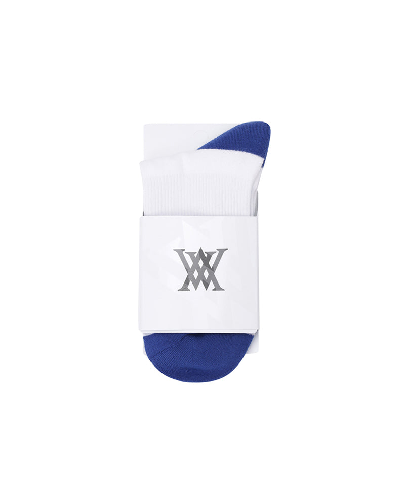 Men's Double-Block Crew Socks - Royal Blue