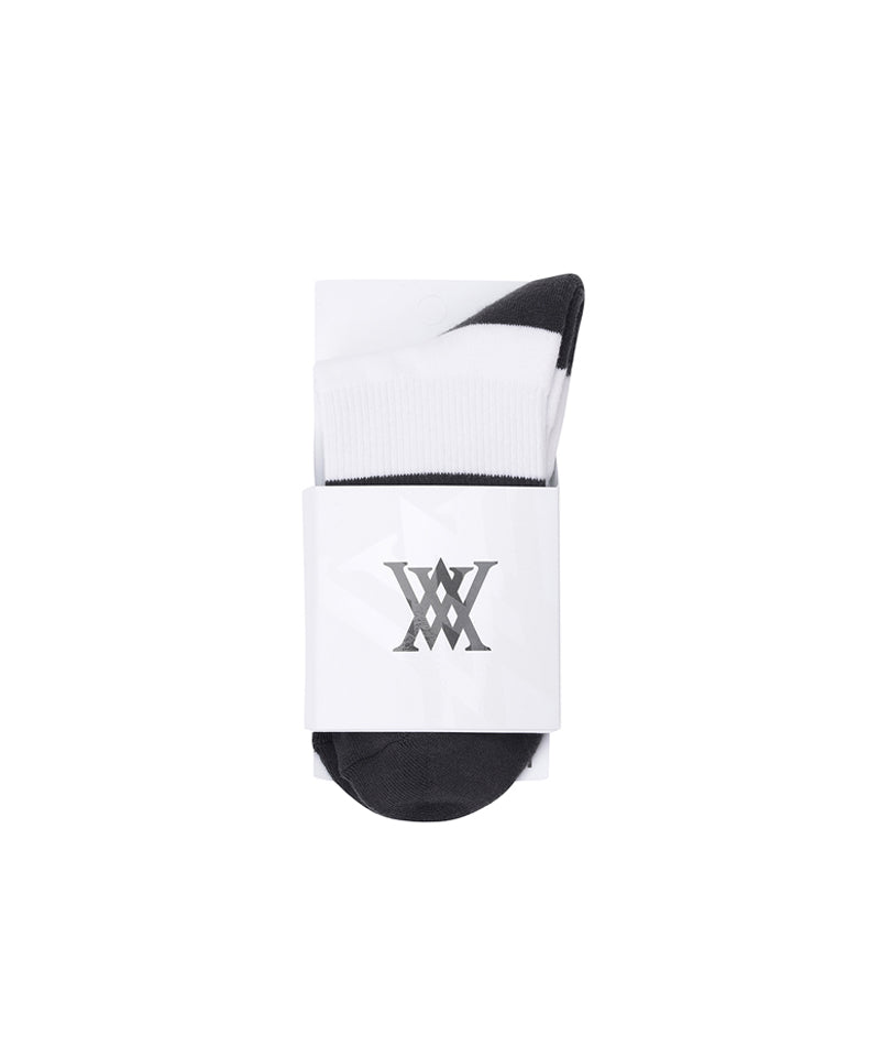 Men's Double-Block Crew Socks - D/Gray