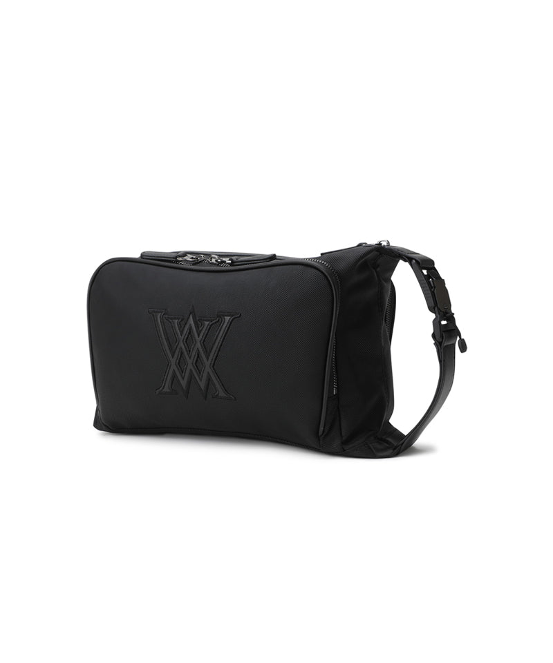 Unisex 2Way Zipper Pouch Bag - Black