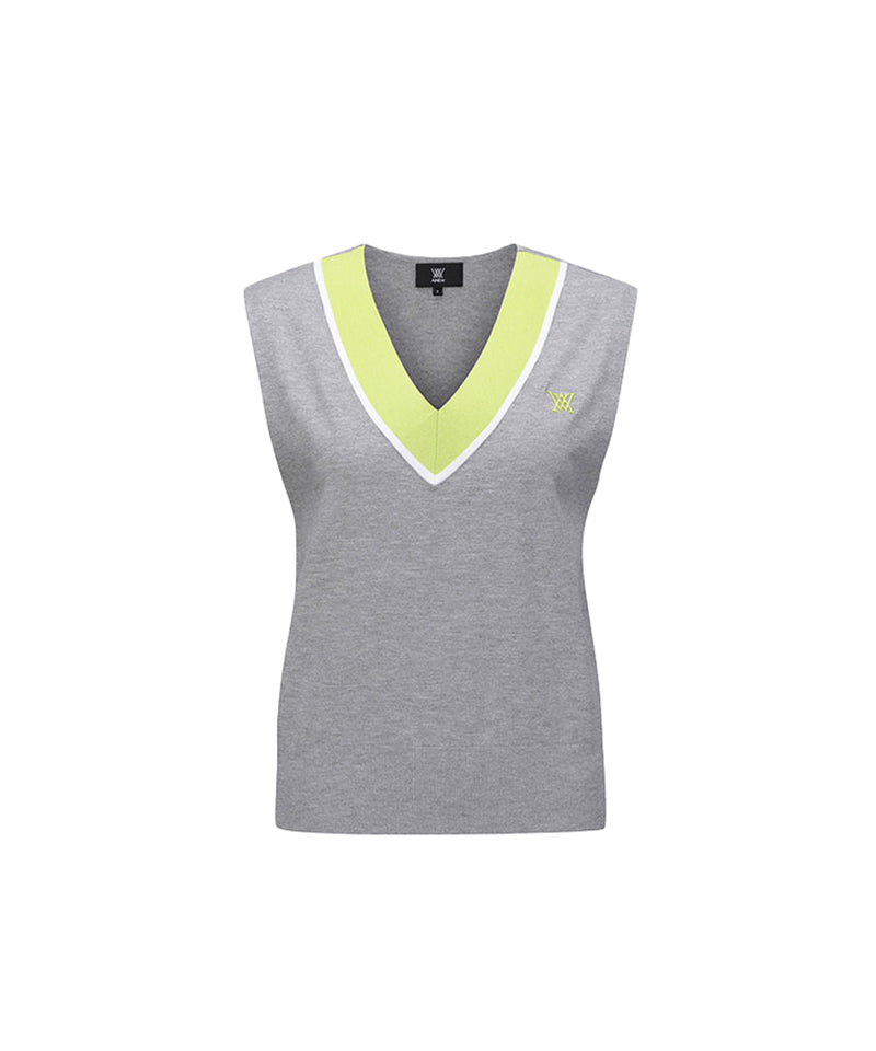 Women's Sweater Vest - Mellange Grey