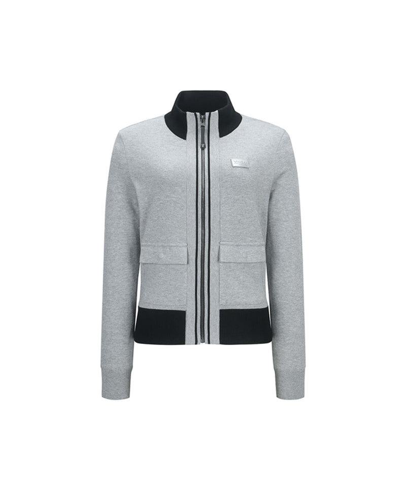 ANEW Golf Women's Wind Block Zip-Up Cardigan - Melange Gray