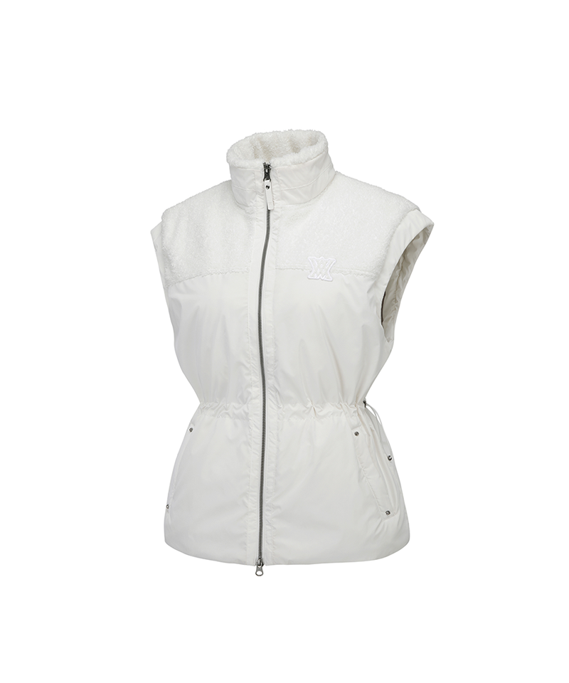 ANEW Golf Women Material Mix Down Goose Down Vest - Ivory