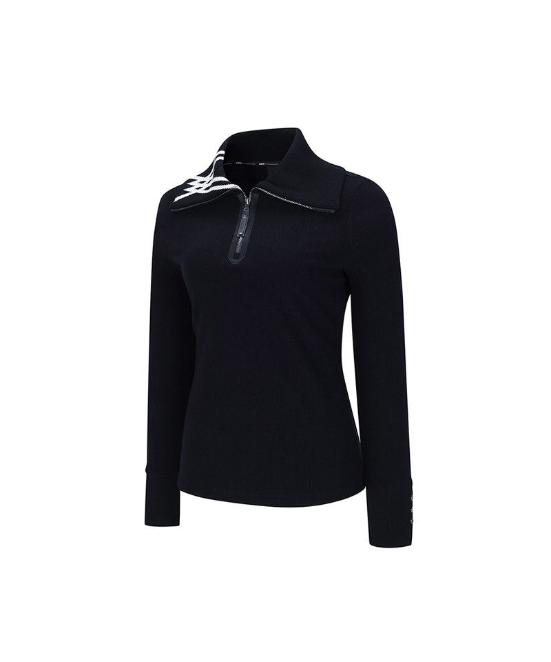 ANEW Golf Women Logo Point Collar L/TS - Black