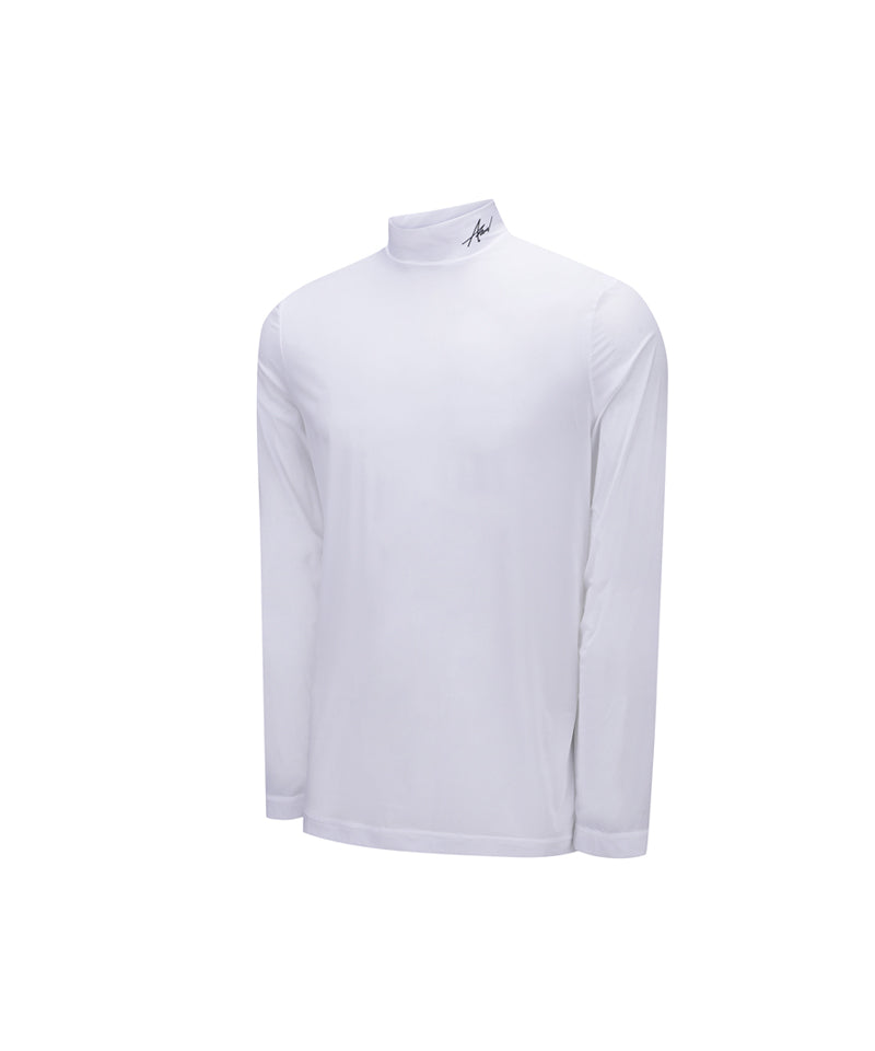 Men's Mock Neck Cooling Baselayer - White