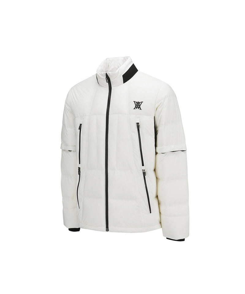 ANEW Golf Men's Sleeve Detachable Down Jacket - Ivory