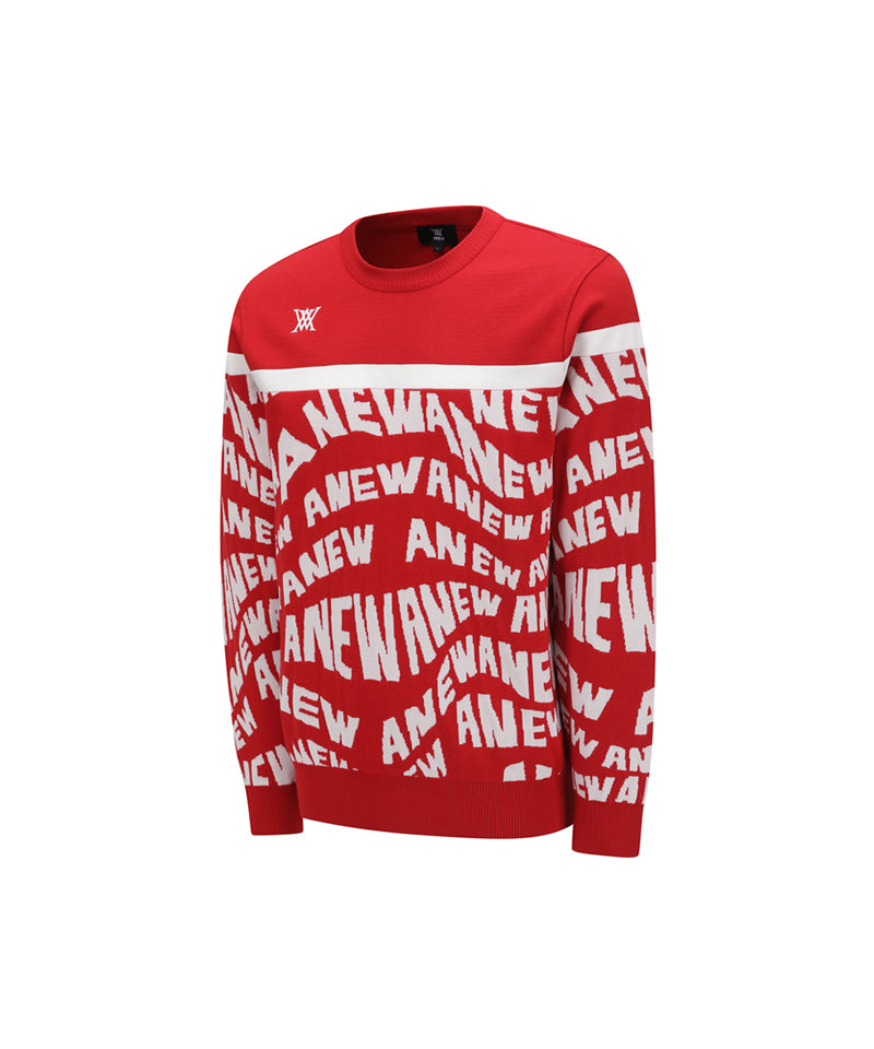 Anew Golf Men's SP Logo Pattern Sweater - Red