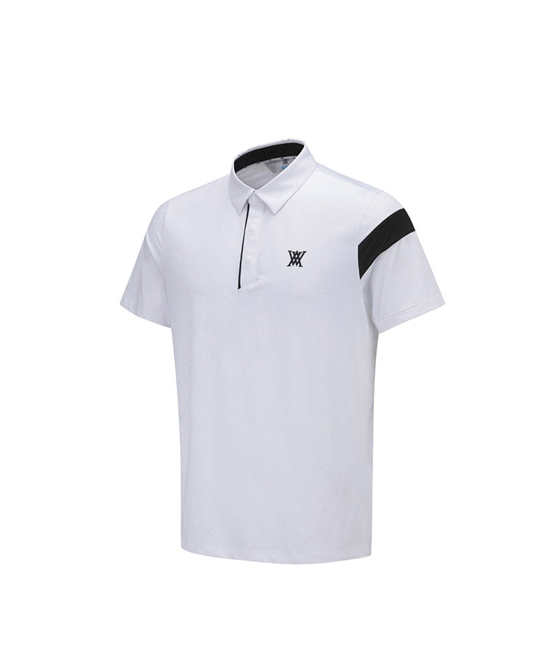 Men Ice Dots Incision Point Short T-Shirt - White