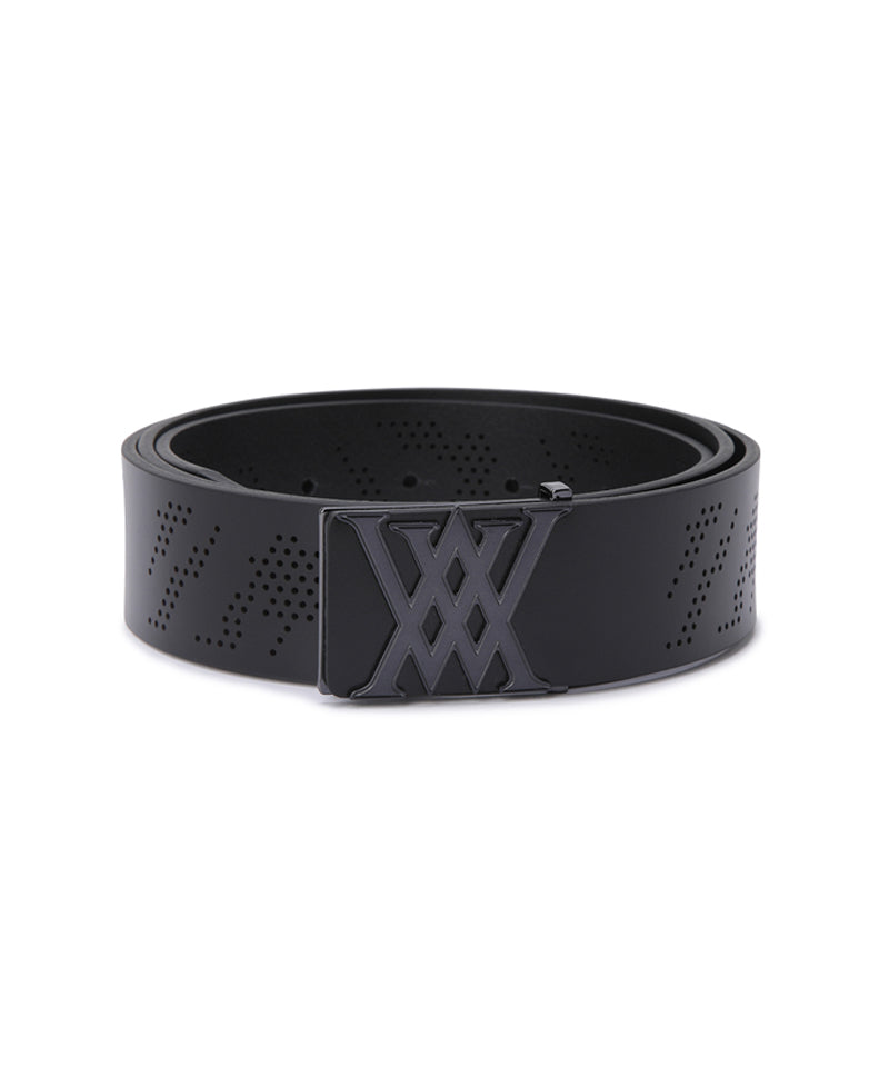 Men's Camo Punching Pattern Belt - Black