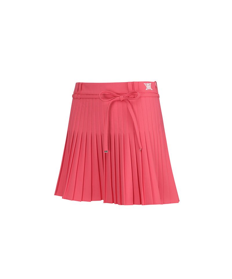 Women's Ribbon Pleats Skirt - Coral