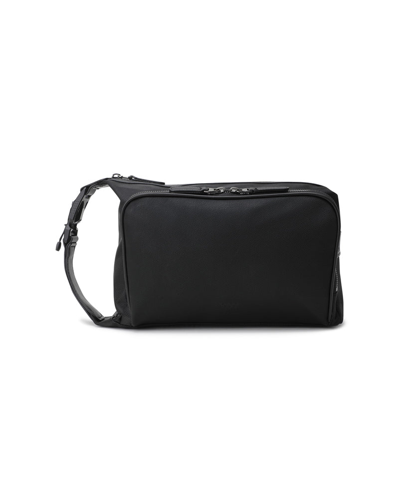 Unisex 2Way Zipper Pouch Bag - Black