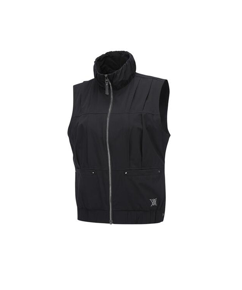 Women's Pleats Point Vest  - Black