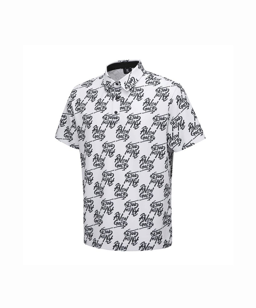 Men's Logo Pattern Short T-Shirt - White