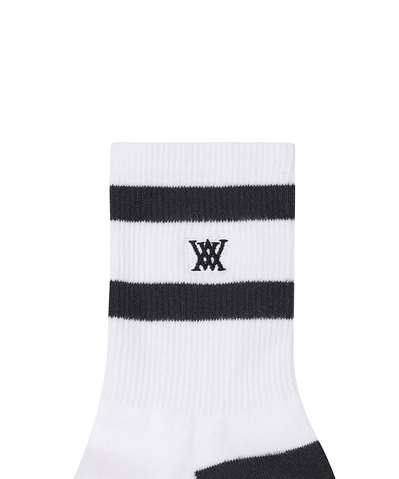 Men's Double-Block Crew Socks - D/Gray