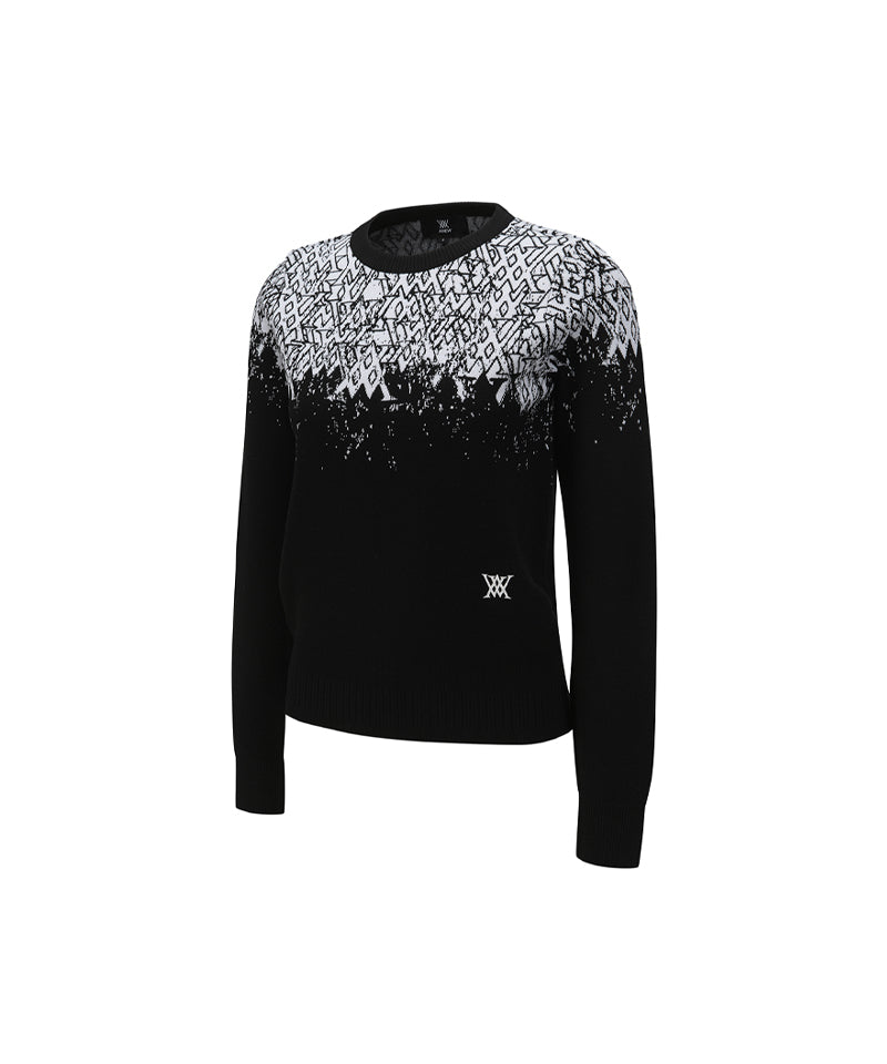 ANEW Golf Women's SP Gradation Pattern Sweater - Black