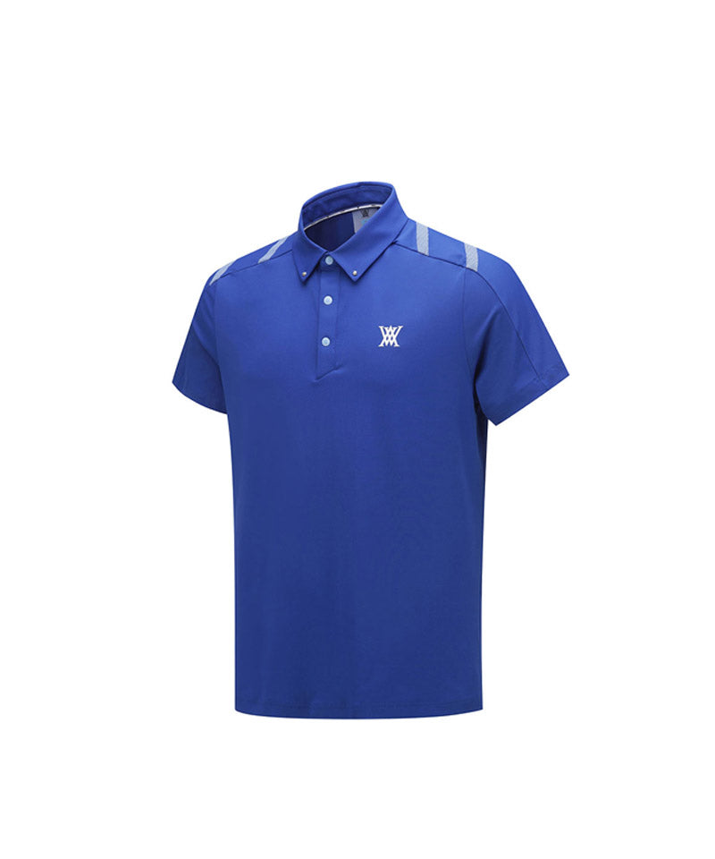 Men Ice Dots Logo Pattern Short T-Shirt - Royal Blue