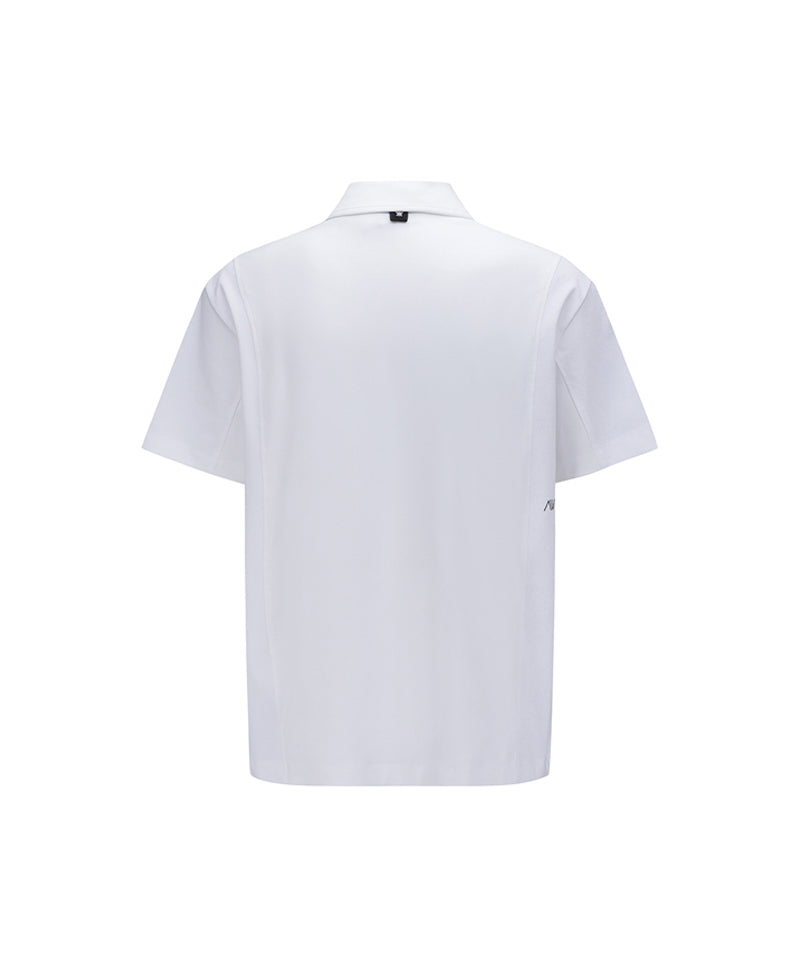 Men's Side Fabric Block Short T-Shirt - White