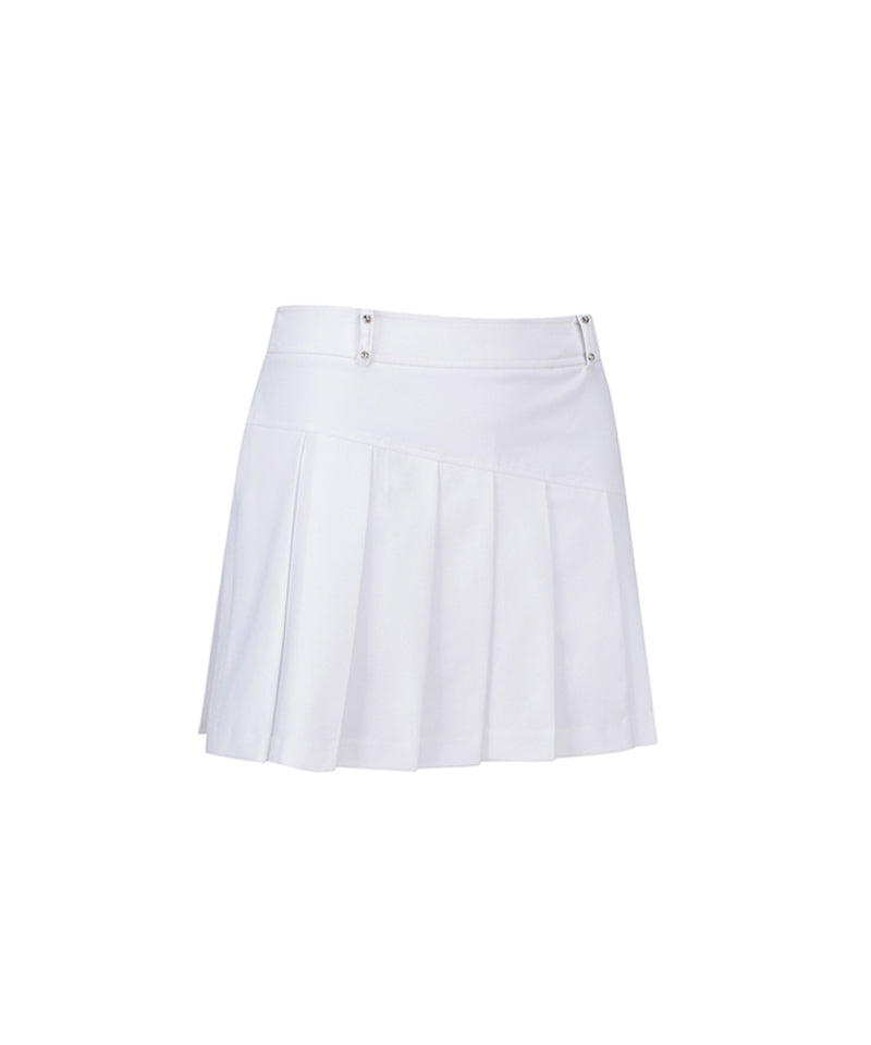 Anew Golf Women's Logo Band Point Pleats Skirt - White