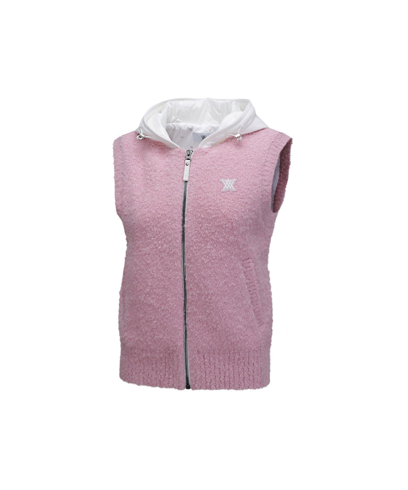 ANEW GOLF Women's Hoodie Knit Zip-Up Vest - Pink