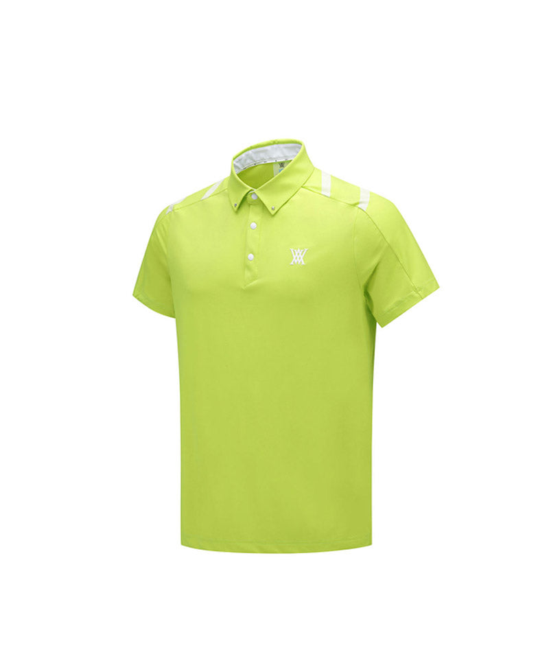 Men Ice Dots Logo Pattern Short T-Shirt - Lime