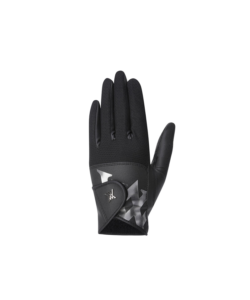 ANEW GOLF Women's Pair Mesh Logo Point Glove - Black