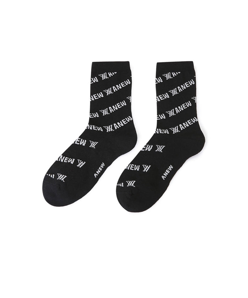 Diagonal Logo Repeat Long Neck Socks - Men's