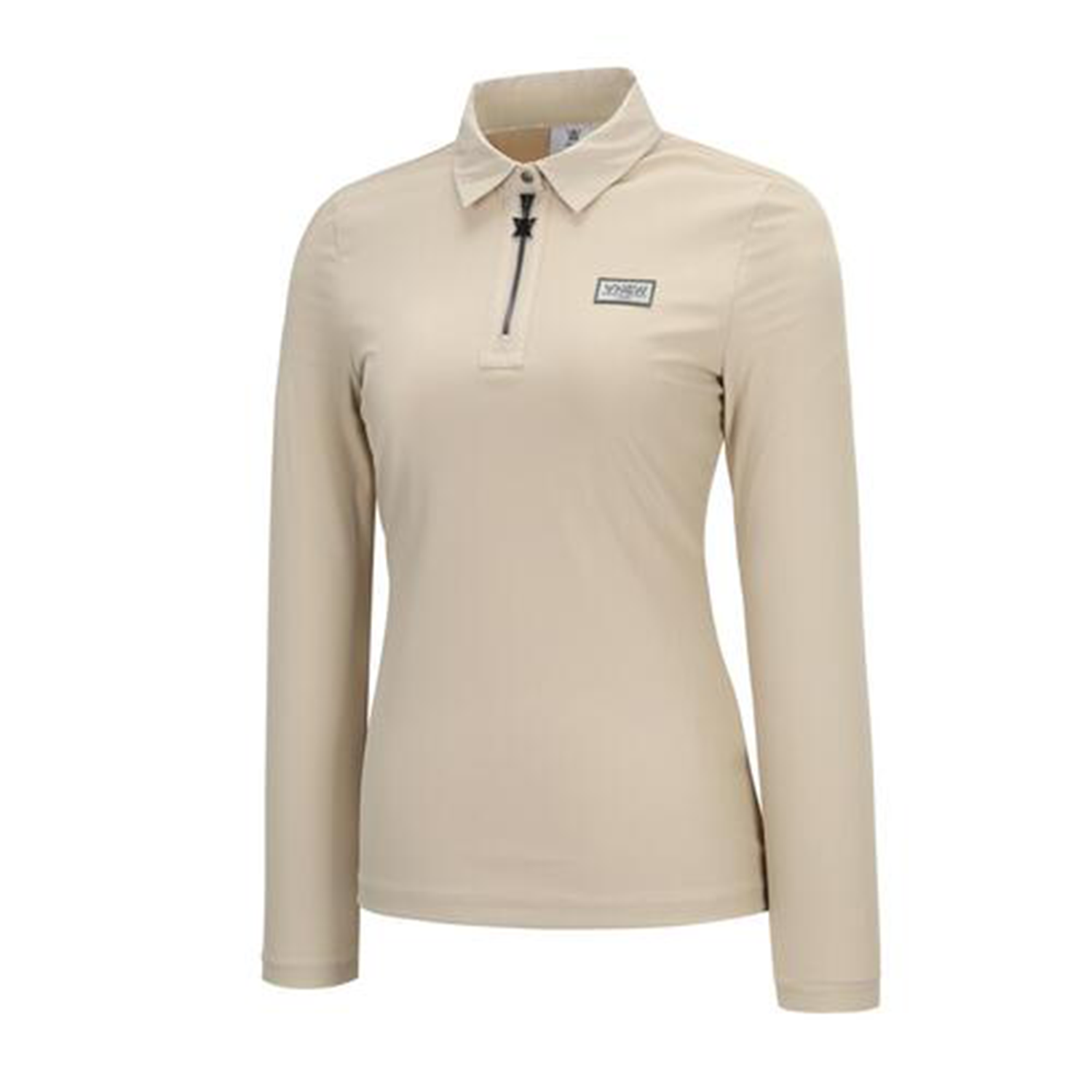 ANEW Golf Women's Woven Mixed Collar L/TS - Light Beige