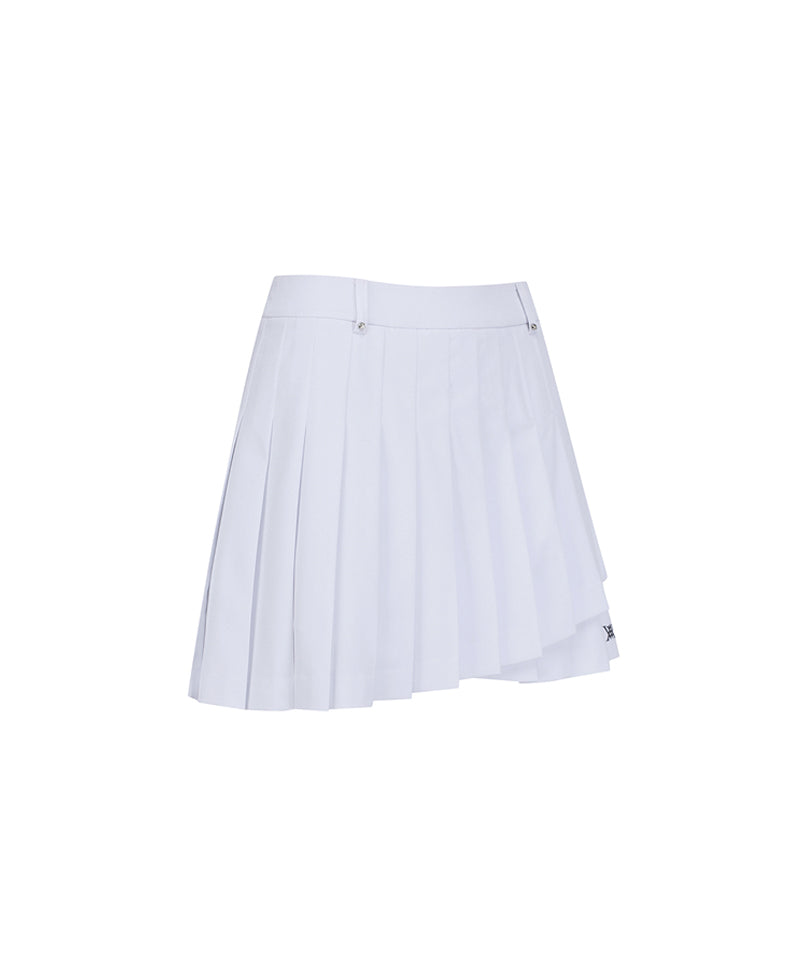 Women's Double Layer Pleats Skirt - White