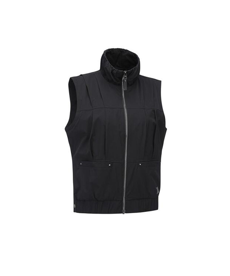 Women's Pleats Point Vest  - Black