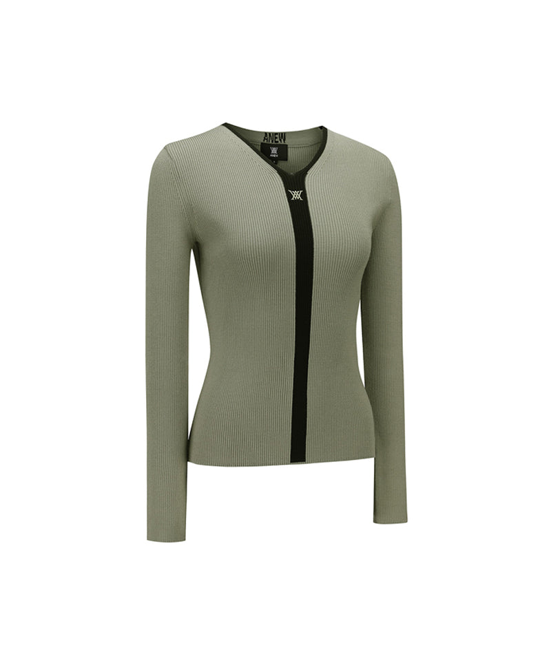 Women's V Neck Pullover - Khaki