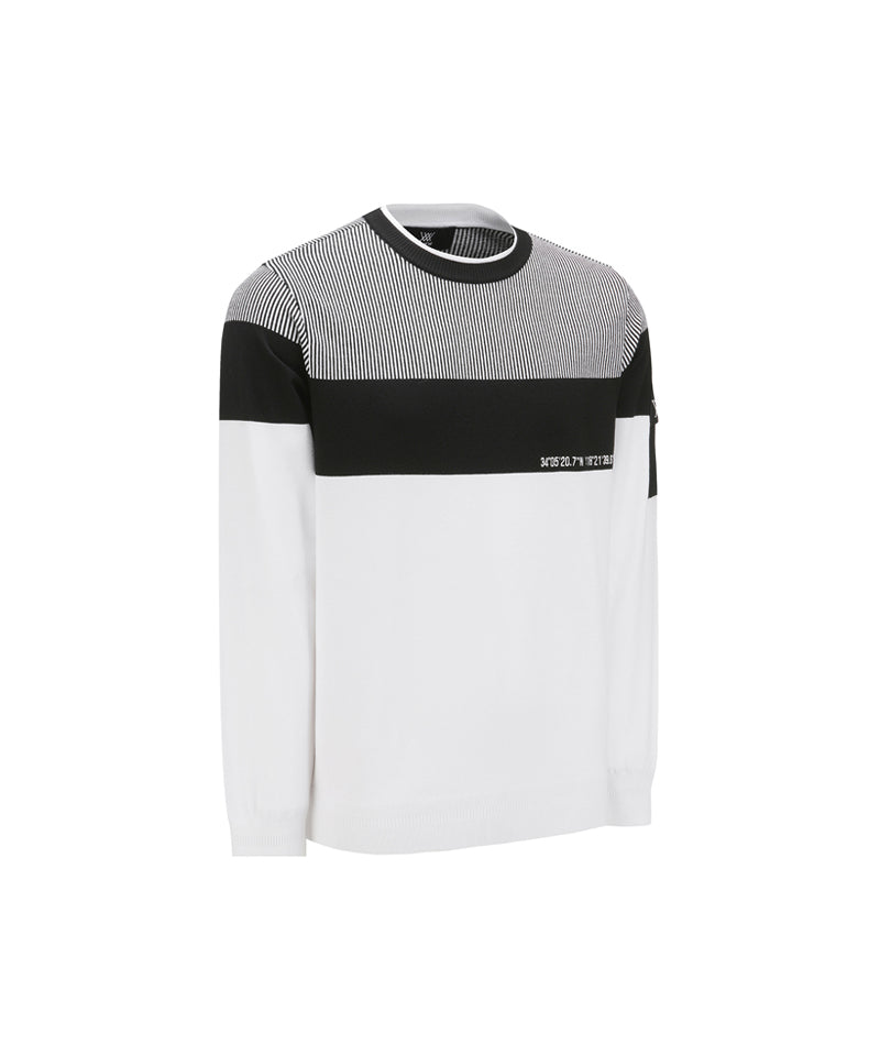 ANEW Golf Men's SP Stripe Block Sweater - White