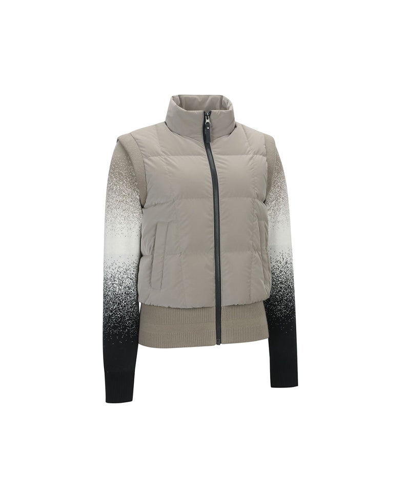 ANEW Golf Women's Gradiation Knit Down Hybrid Jacket - Dark Beige