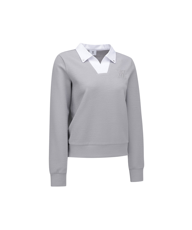 ANEW Golf Women's SP Collared Sweatshirt - Light Gray