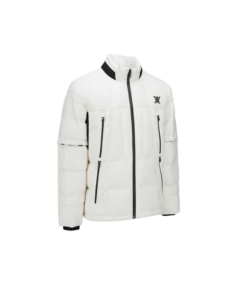 ANEW Golf Men's Sleeve Detachable Down Jacket - Ivory