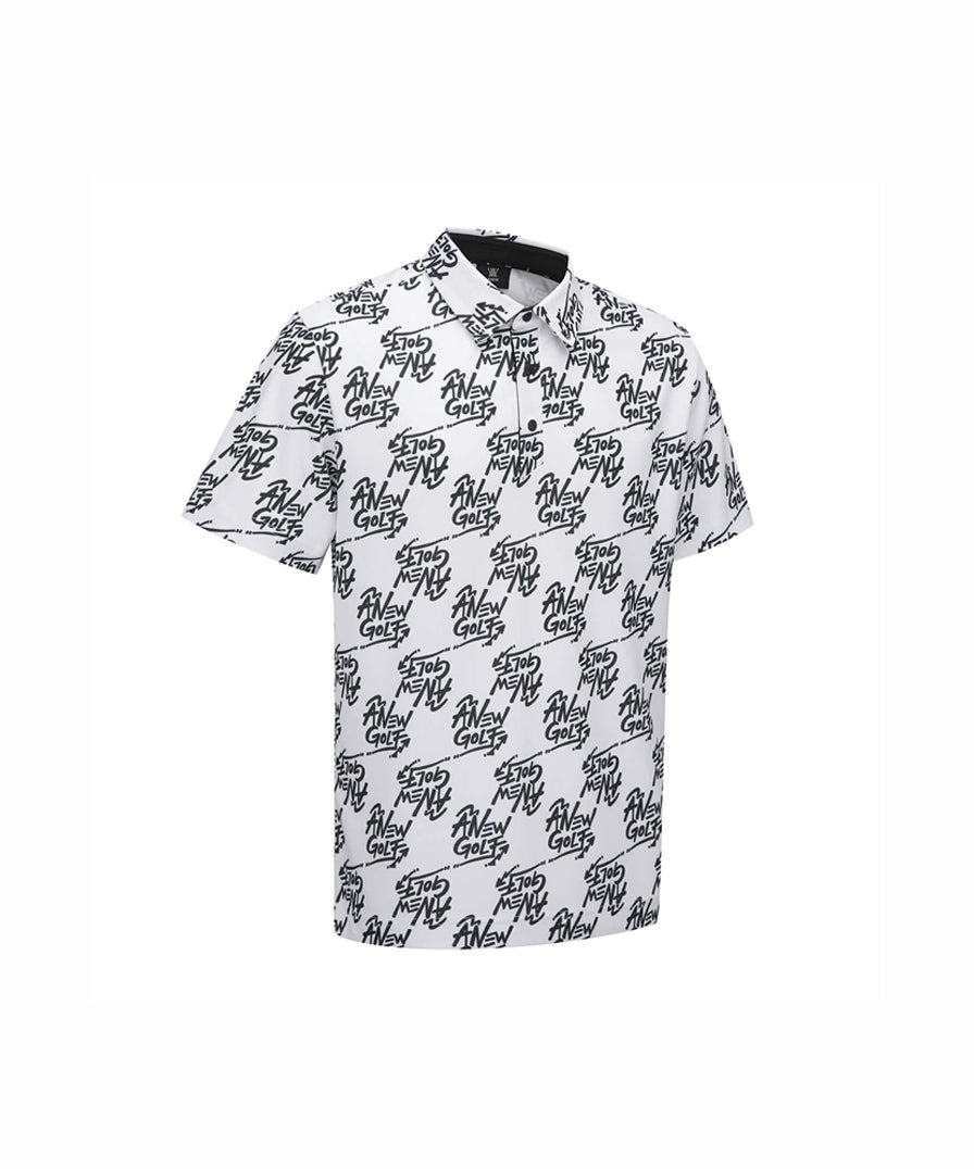 Men's Logo Pattern Short T-Shirt - White