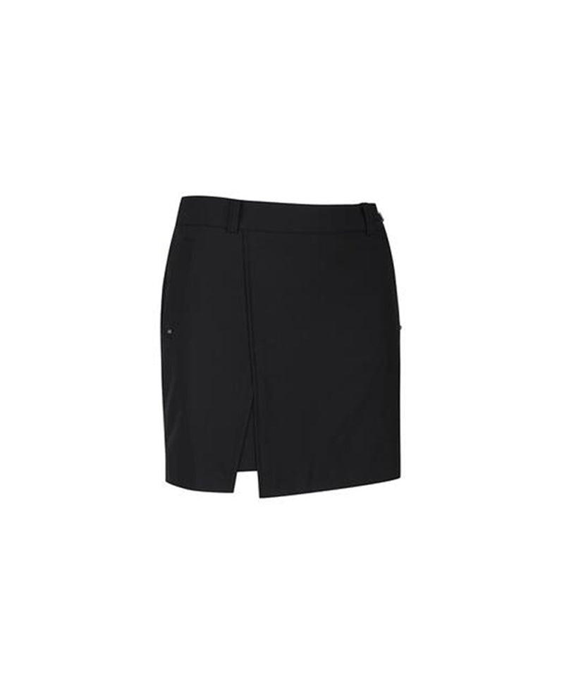 Women's Fleece Incision Point A-Line Skirt - Black