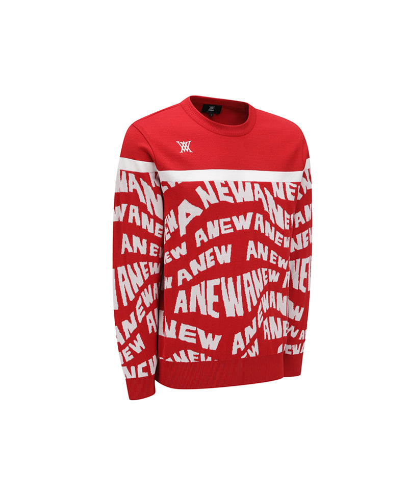 Anew Golf Men's SP Logo Pattern Sweater - Red