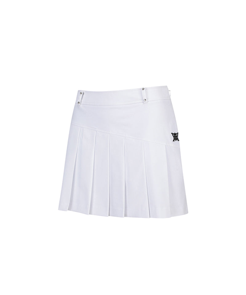 Anew Golf Women's Logo Band Point Pleats Skirt - White