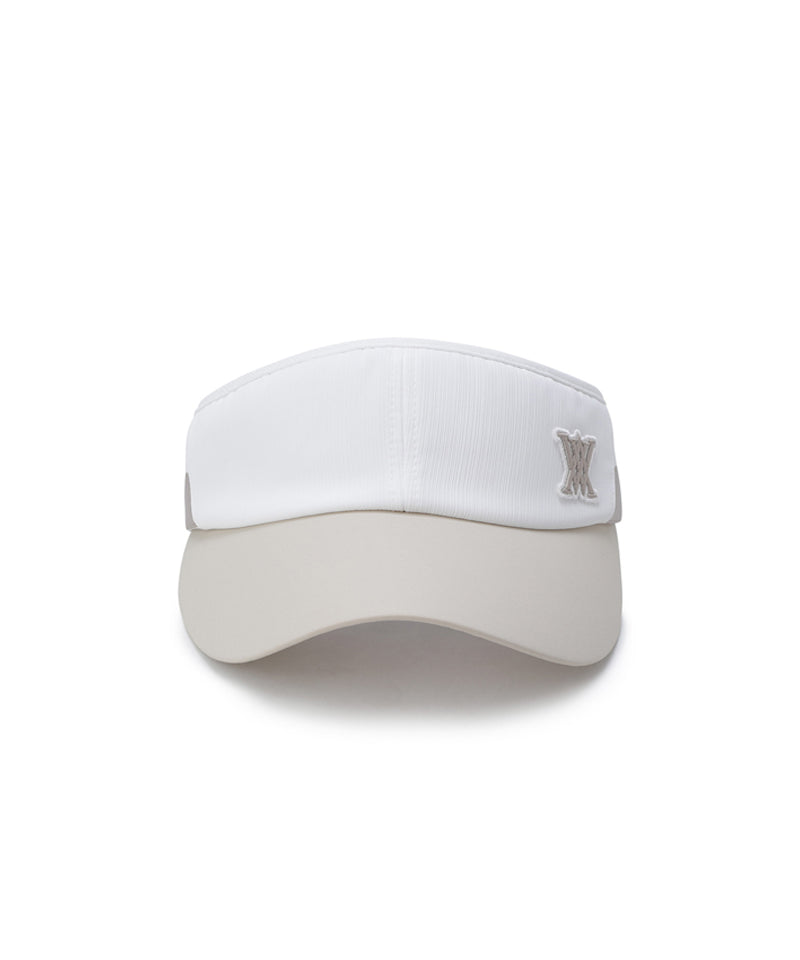 Women's Ribbon Tie High Crown Visor - White