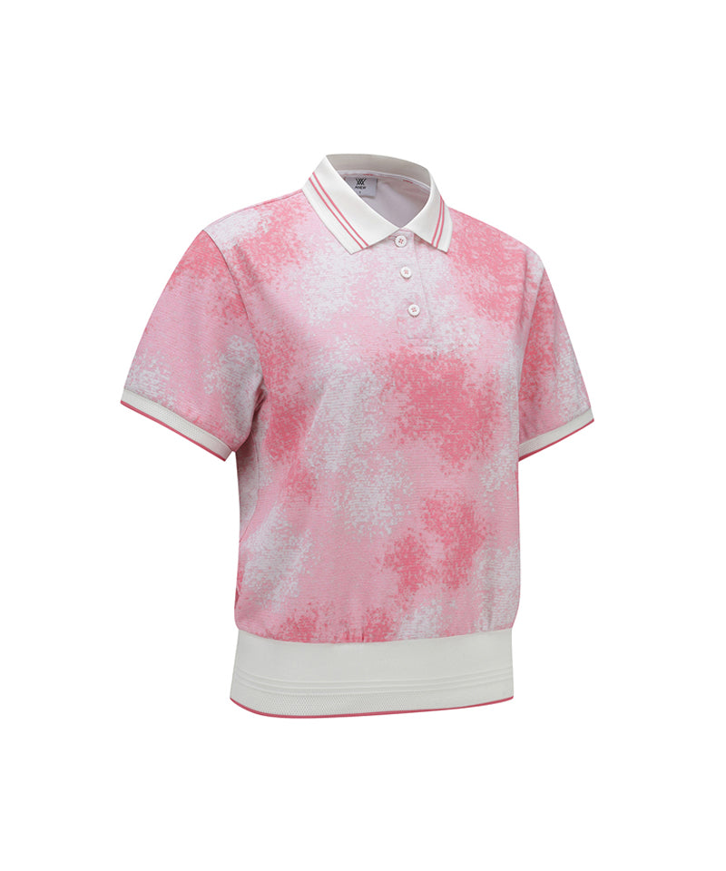 Women Sprinkled Pattern Short T-Shirt - Pink