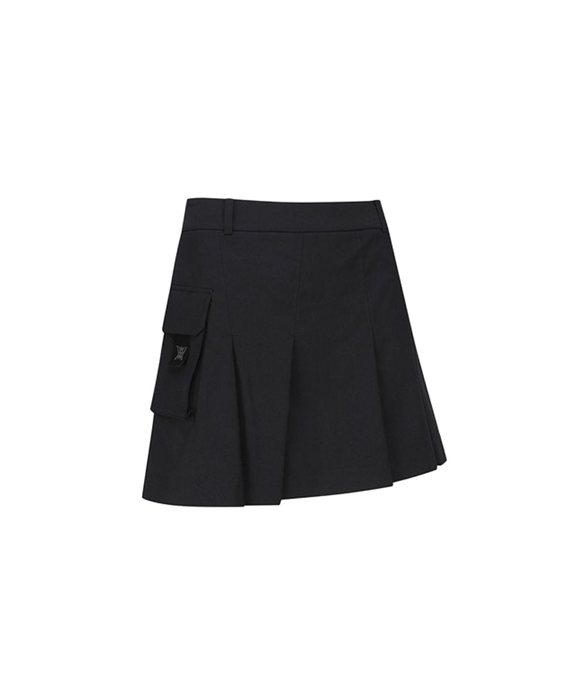 Women's Cargo Pocket Point Skirt - Black
