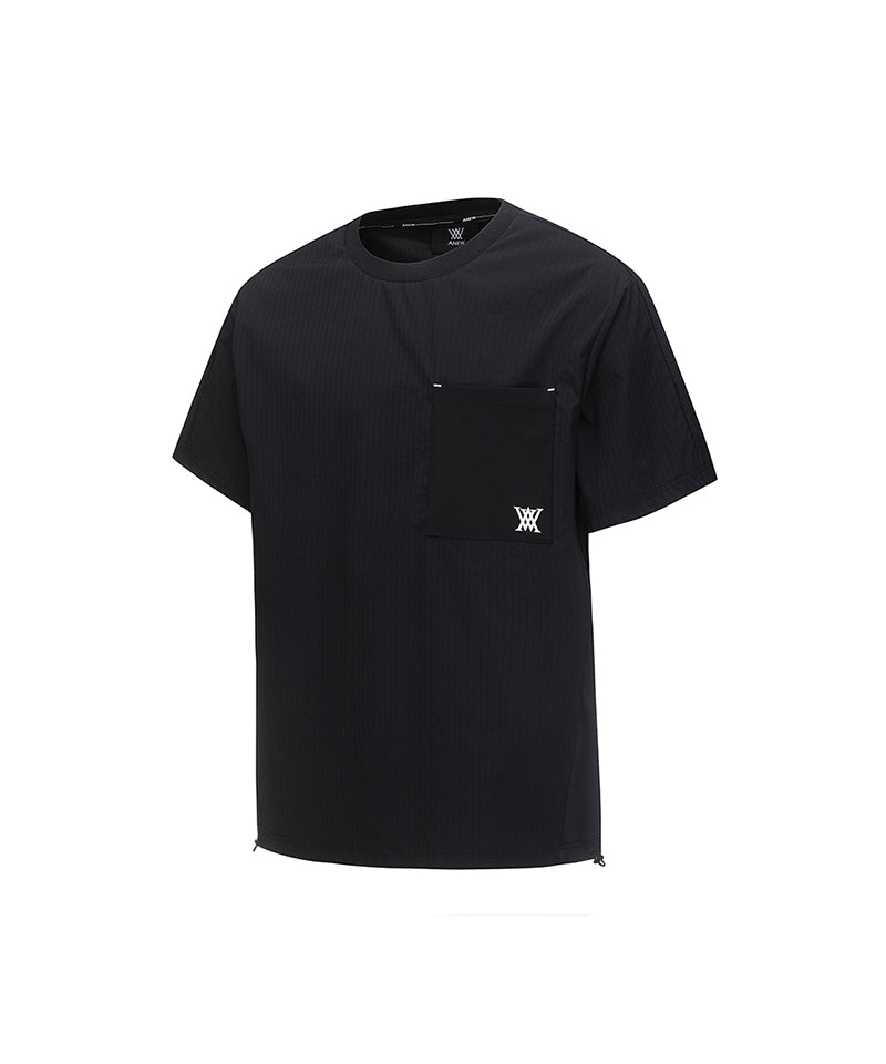 Men's Ribbed Crew Neck Short T-Shirt