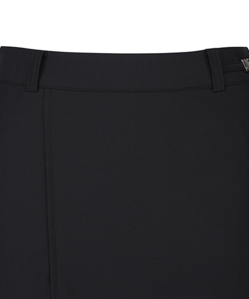 Women's Fleece Incision Point A-Line Skirt - Black